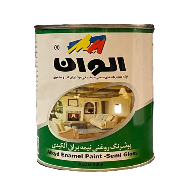 رنگ روغنی آلکیدی قرمز تیره الوان کد 147 حجم 1000 میلی‌لیتر 