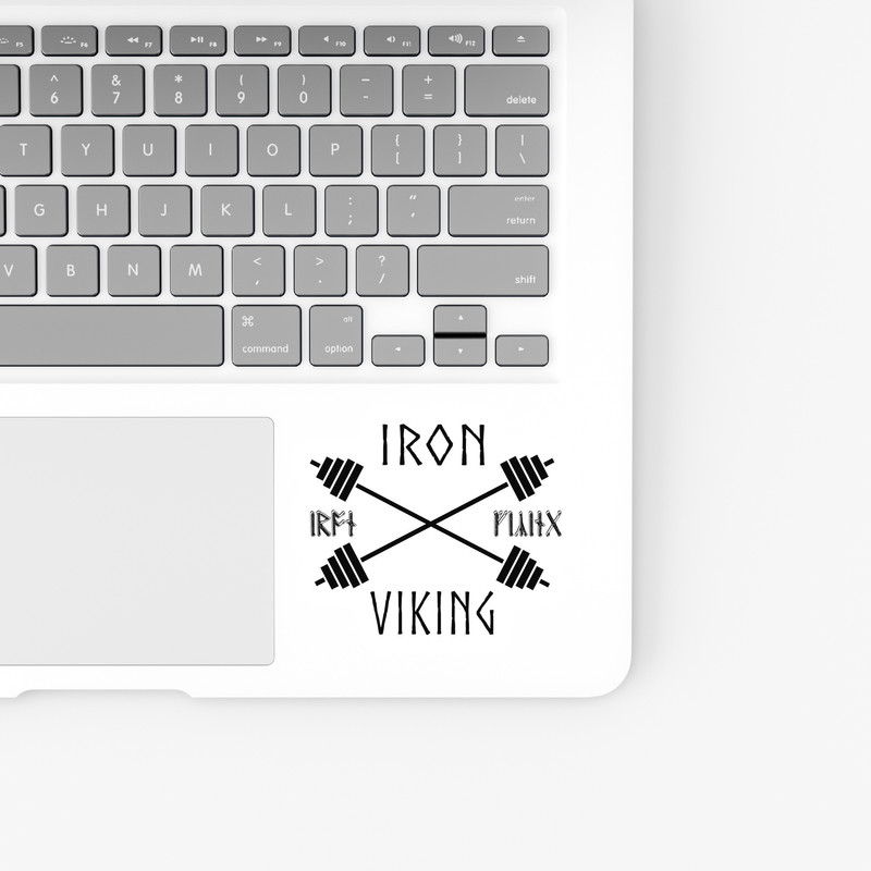 استیکر لپ تاپ و موبایل بووم طرح سریال وایکینگز مدل Iron Vikings.Barbell Black کد LB35