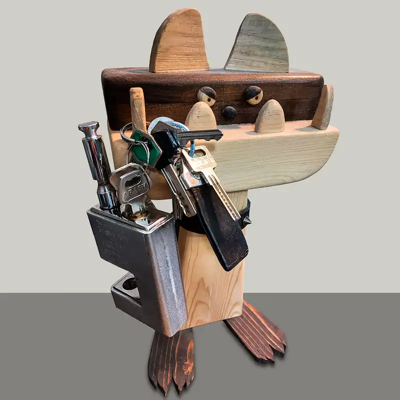 جاکلیدی چوبی مدل سگ بولداگ کد 5295