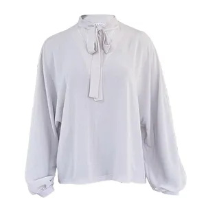 بلوز آستین بلند زنانه مدل یقه کرواتی