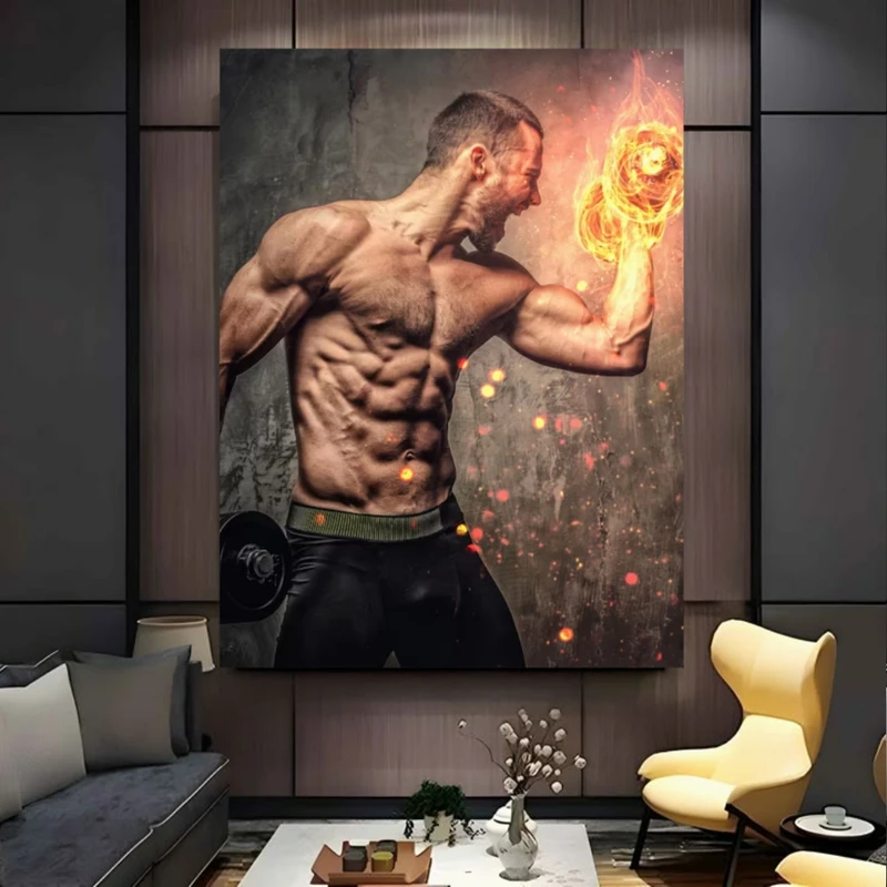 پوستر پارچه ای طرح مخمل بدنسازی مدل قدرت انفجاری کد FP106247