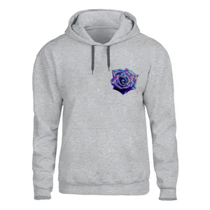 هودی مردانه مدل گل هولوگرامی کد SH54 رنگ طوسی