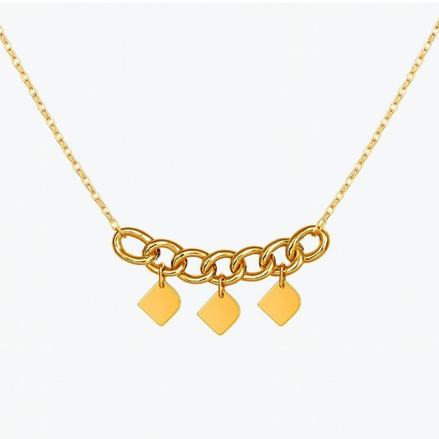 گردنبند طلا 18 عیار زنانه با طرح کارتیه گالری قو طلایی مدل لامینور