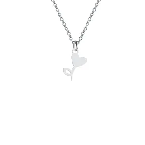 گردنبند نقره زنانه هایکا مدل گل و قلب کد n.ha2-197