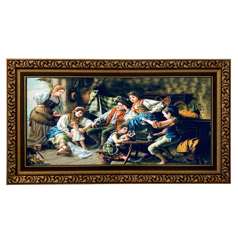 تابلو فرش ماشینی طرح خانواده کد ۷۱۹۸