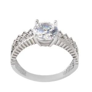 انگشتر نقره زنانه بازرگانی میلادی مدل آبکاری رادیوم کد AWR_913