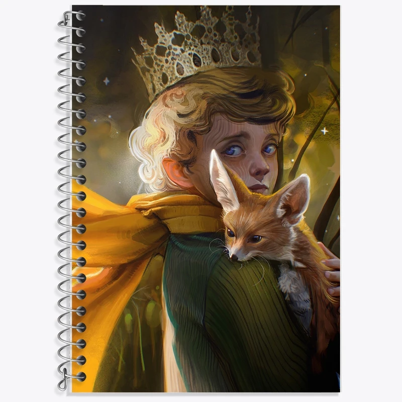 دفتر زبان 50 برگ خندالو مدل سه خط طرح شازده کوچولو کد F646