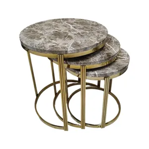 میز عسلی مدل مفتولی مجموعه سه عددی