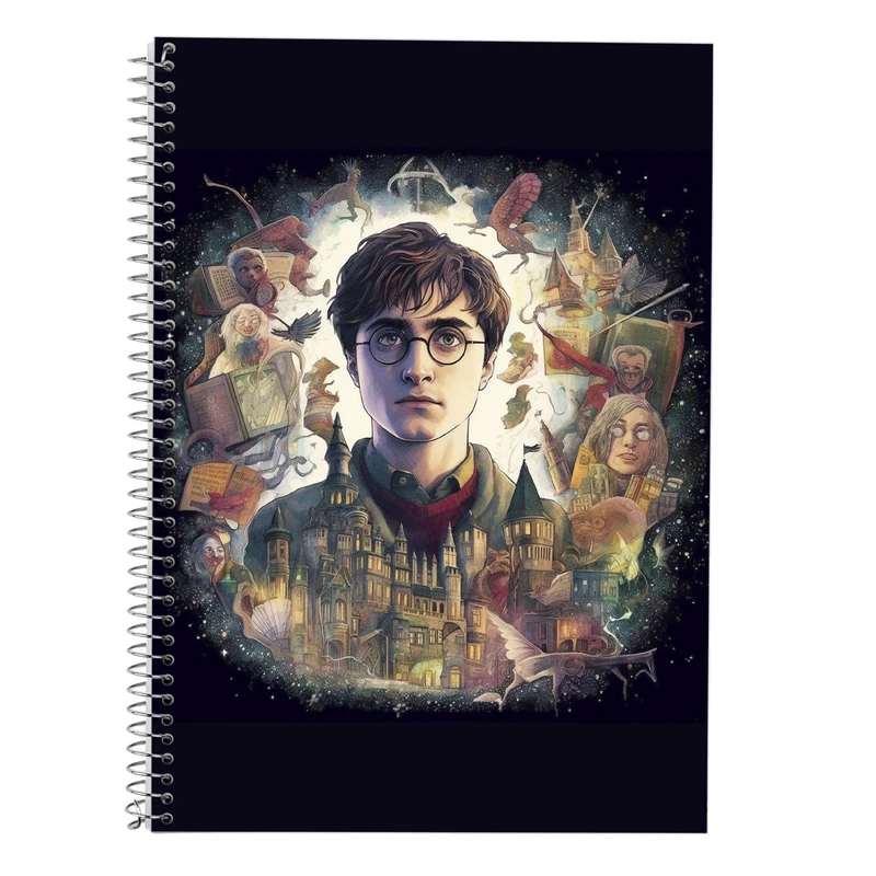 دفتر زبان 50 برگ مدوپد مدل دوخط طرح هری پاتر harrypotter کد DF10307