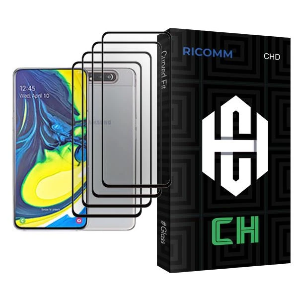 محافظ صفحه نمایش ریکام مدل CH Glass MIX004 مناسب برای گوشی موبایل سامسونگ Galaxy A80 بسته چهار عددی