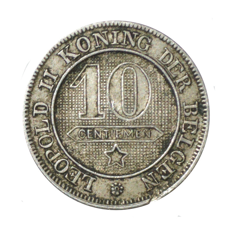 سکه تزیینی طرح کشور بلژیک مدل 10 سنتیم 1898 میلادی 
