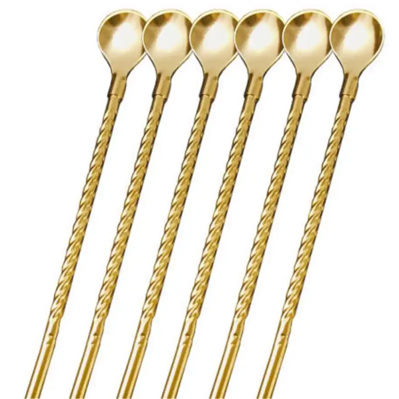 قاشق شربت خوری مدل Straw spoon بسته 6 عددی به همراه فرچه