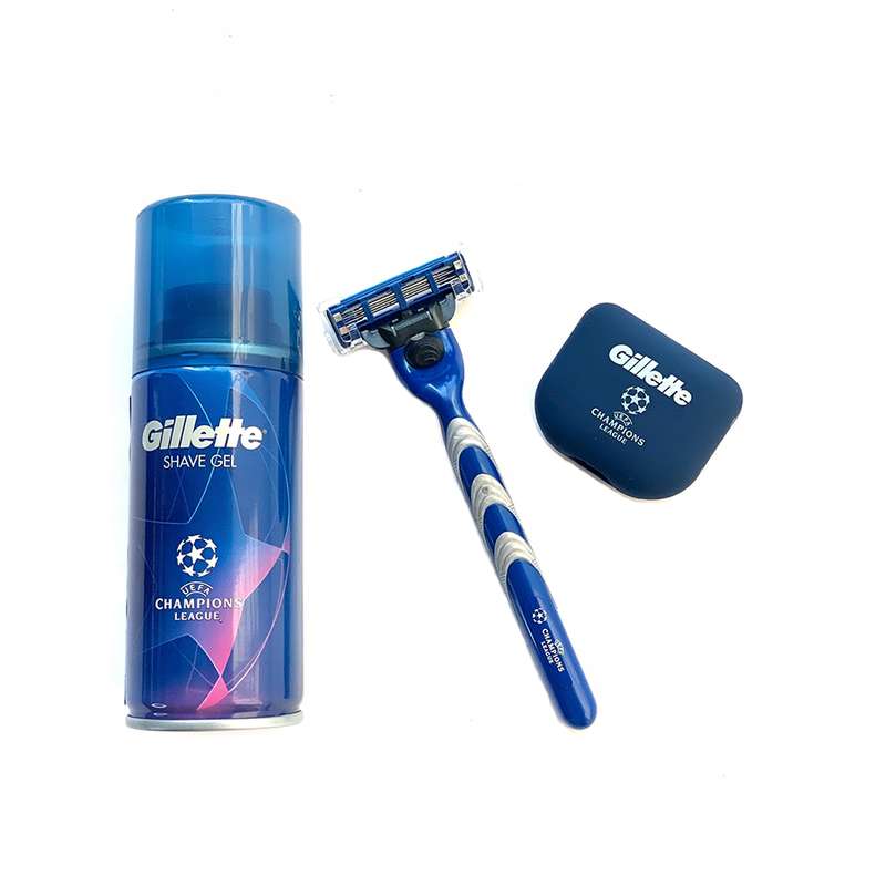 ست اصلاح ژیلت سری MACH3 TURBO مدل CHAMPIONS LEAGUE مجموعه سه عددی