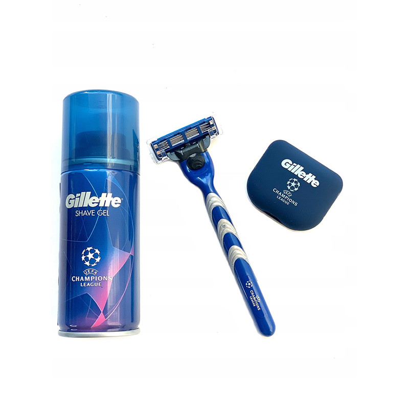 ست اصلاح ژیلت سری  MACH3 TURBO مدل CHAMPIONS LEAGUE مجموعه سه عددی