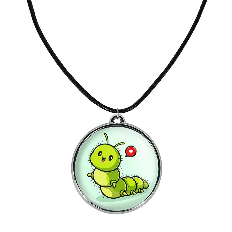 گردنبند خندالو مدل حیوانات بامزه کرم ابریشم کد 2969629697