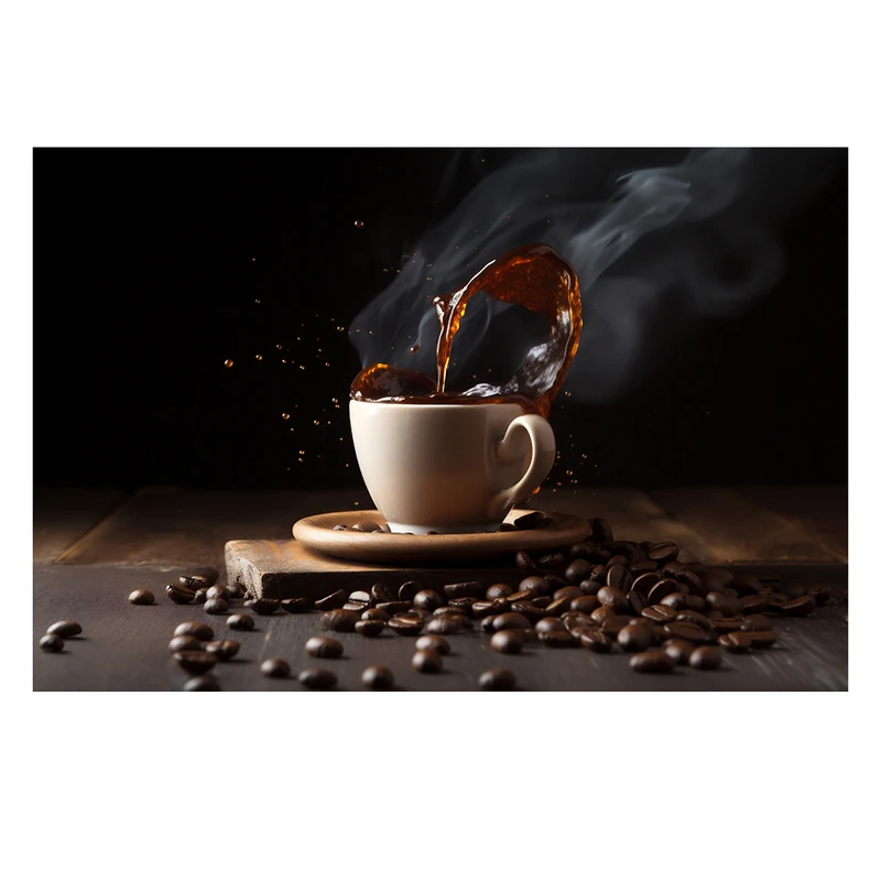 فرش پارچه‌ای مدل فرشینه طرح فنجان قهوه و انفجار طعم کد AR3059723