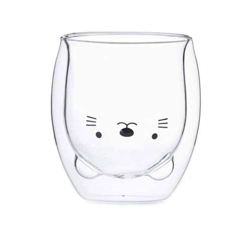 لیوان مدل دوجداره طرح گربه