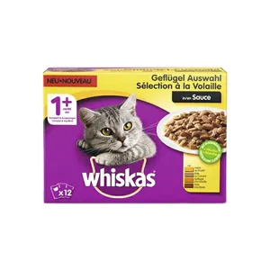 غذای گربه بالغ ویسکاس مدل Adult -Chicken وزن 100 گرم مجموعه 12 عددی