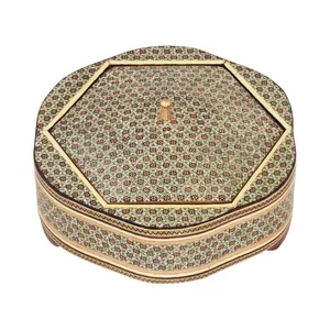 شکلات خوری خاتم کاری چوبی مدل پروانه‌ای کد 3