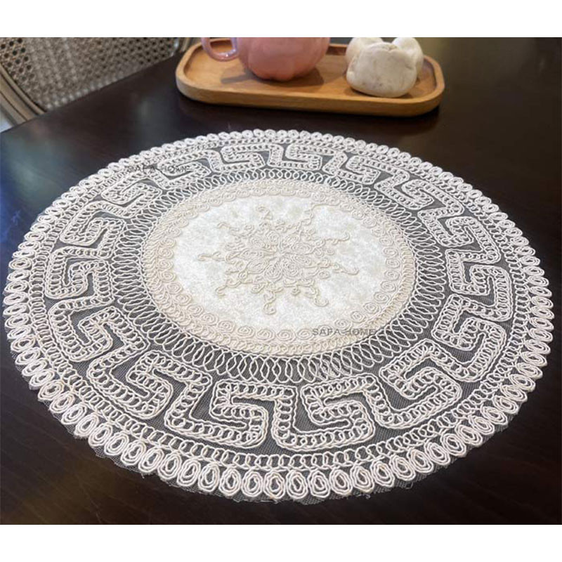 ست رومیزی سه تکه مدل قیطان دوزی طرح ورسیج