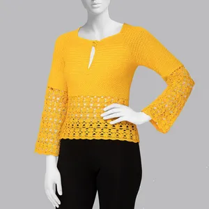 بلوز دست‌بافت زنانه مدل اسپانیایی کد 001 