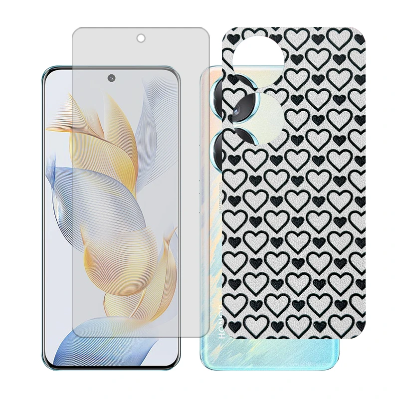 محافظ صفحه نمایش شفاف گلس مدل Together مناسب برای گوشی موبایل آنر 90 به همراه برچسب پوششی پشت گوشی