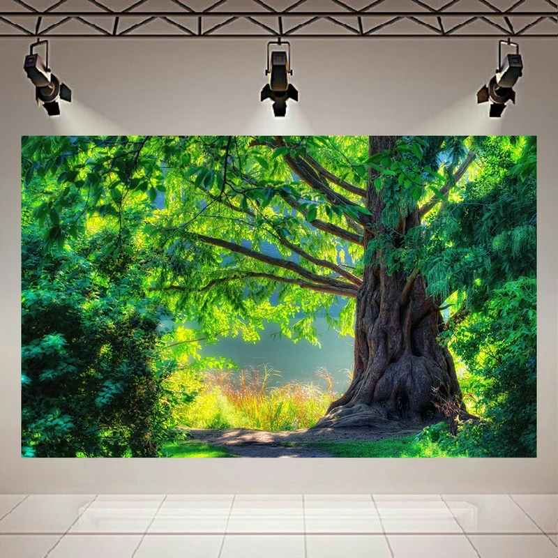 پوستر طرح طبیعت مدل تک درخت سبز کد AR18140