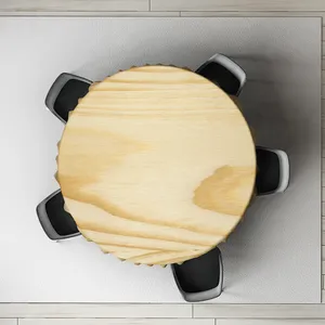 رومیزی مدل گرد مخمل طرح چوب کد 11021