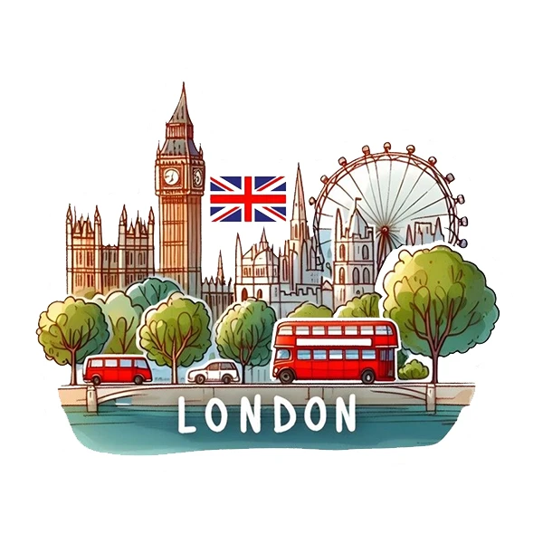   استیکر پارچه و لباس پاد آفرین طرح لندن کد 3045