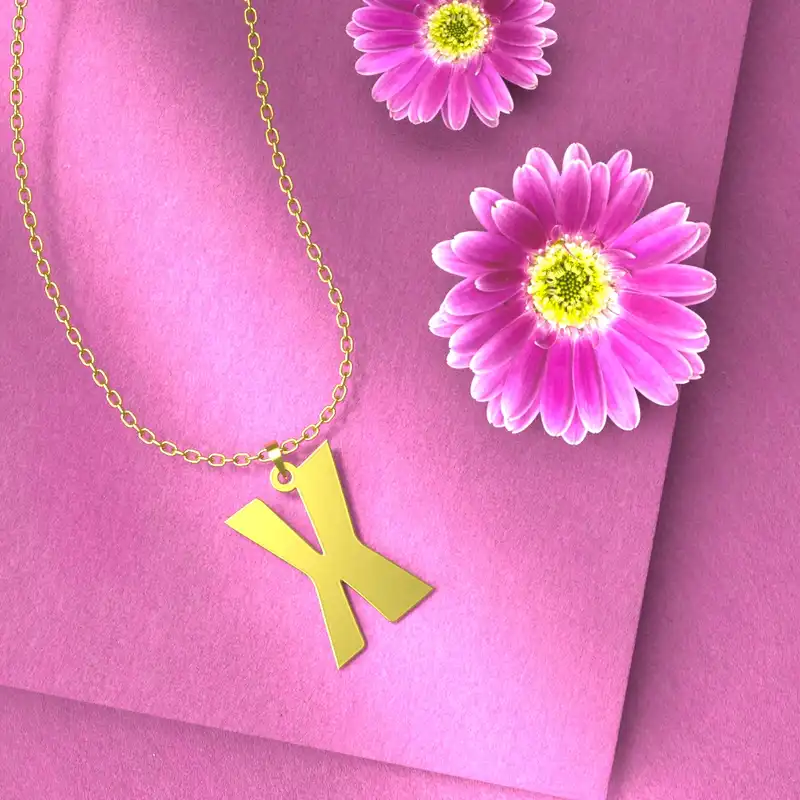 گردنبند طلا 18 عیار زنانه مدوپد مدل حرف X کد H3-1-1079