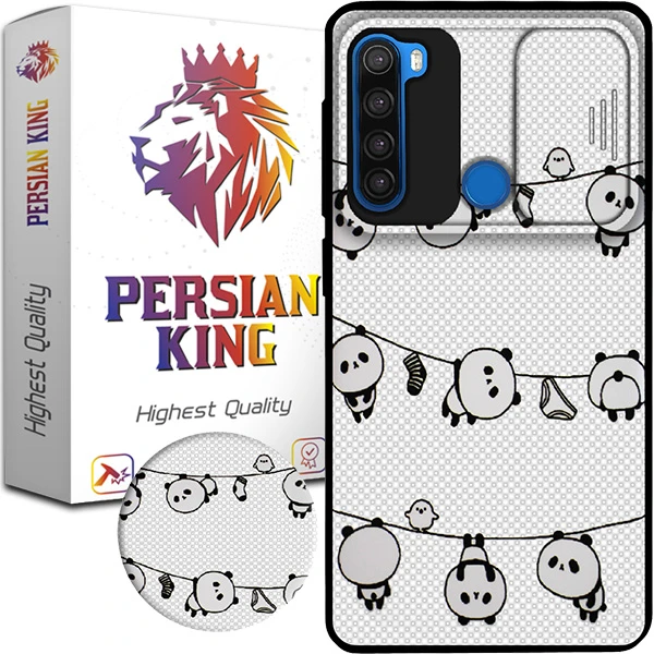 کاور پرشین کینگ مدل PANDA21 مناسب برای گوشی موبایل شیائومی Redmi Note 8 به همراه پایه نگهدارنده