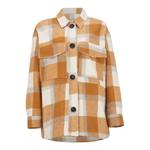 پالتو زنانه سرژه مدل 216579 چهارخانه دوجیب