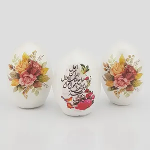تخم مرغ تزیینی طرح گل کد FF004 مجموعه 3 عددی
