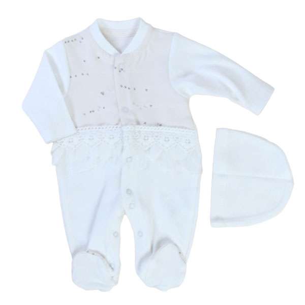 ست سرهمی و کلاه نوزادی مدل cag245