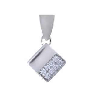  آویز گردنبند نقره زنانه بازرگانی میلادی مدل مربع کد PKR_004