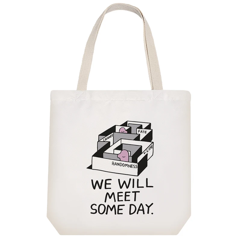 ساک خرید پارچه ای خندالو طرح We Will Meet Some Day مدل توت بگ کد 6914