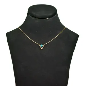 گردنبند نقره زنانه مدل هرم فیروزه