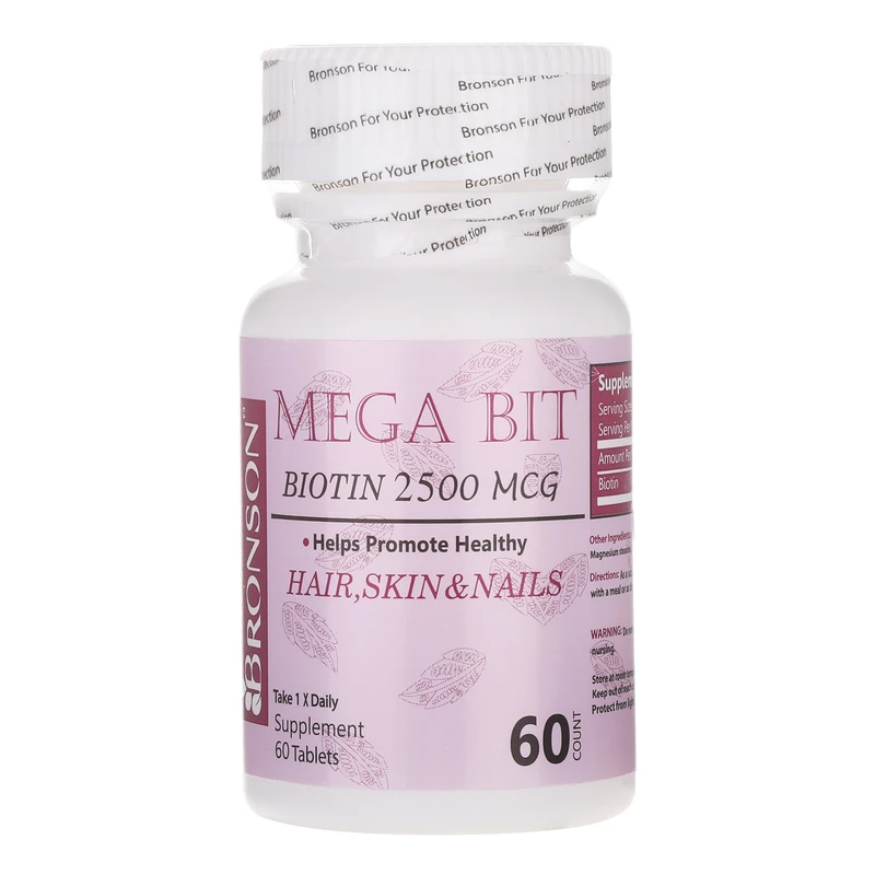 کپسول بیوتین 2500 میکروگرم برونسون مگابیت - بسته 60 عددی