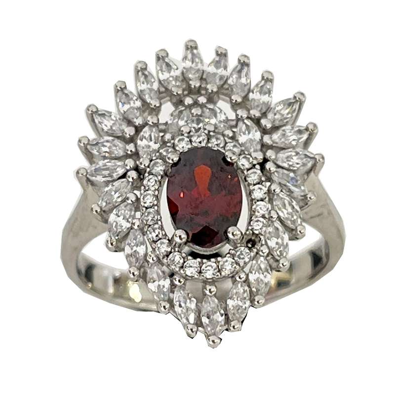 انگشتر نقره زنانه مدل رویال نگین 403-4