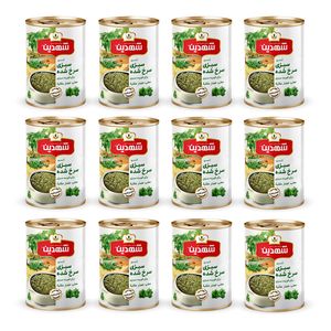 کنسرو سبزی سرخ شده شهدین - 350 گرم بسته 12 عددی