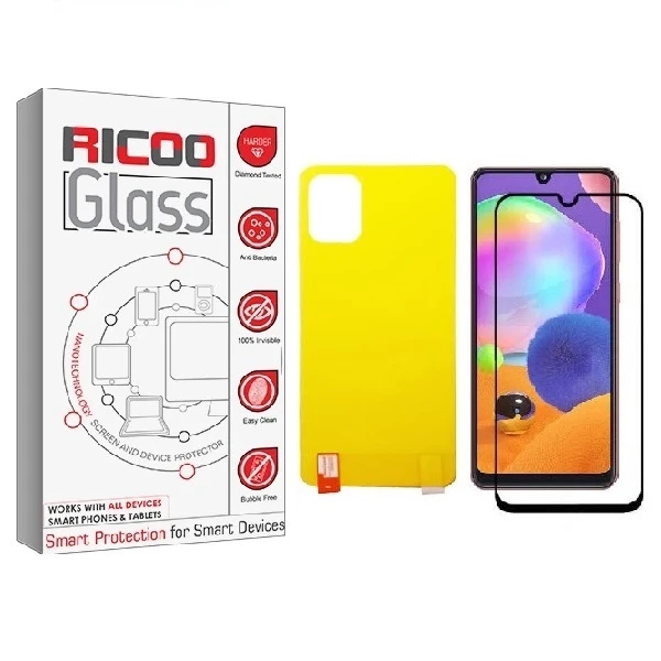 محافظ صفحه نمایش ریکوو مدل FUL مناسب برای گوشی موبایل سامسونگ Galaxy A31 به همراه محافظ پشت گوشی