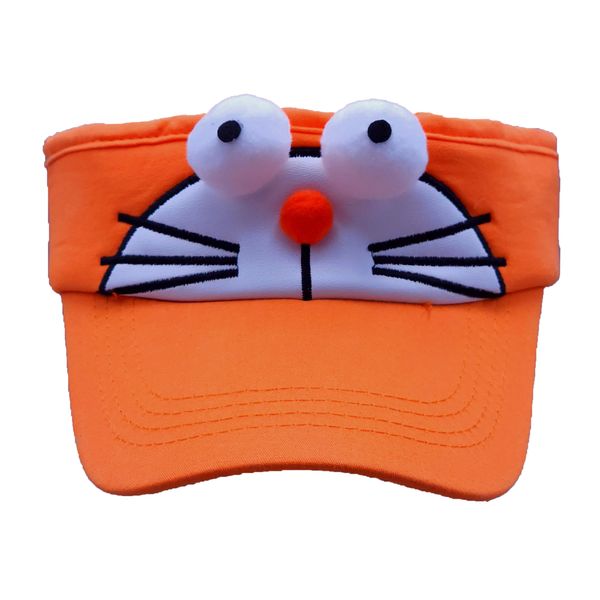 کلاه آفتابگیر بچگانه مدل عروسکی گربه کد 51627 رنگ نارنجی