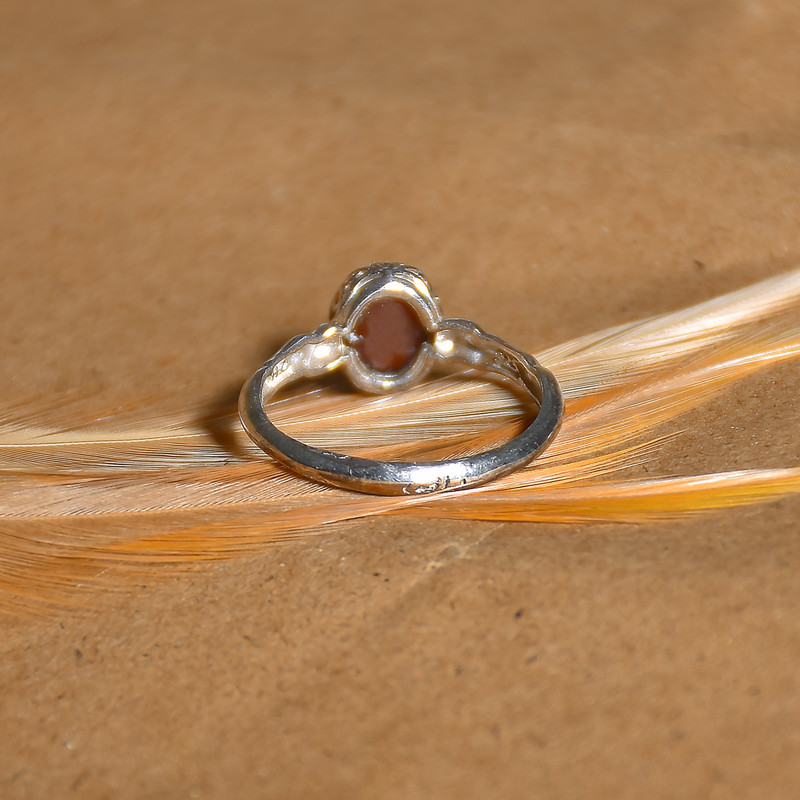 انگشتر نقره زنانه نقره جات لطفی مدل عقیق یمنی کد ANZS07E08