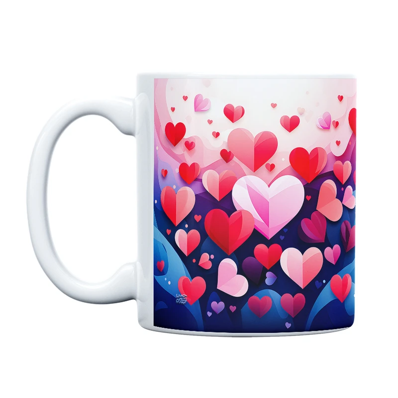 ماگ حس آمیزی طرح عاشقانه مدل قلب زیبا کد 35