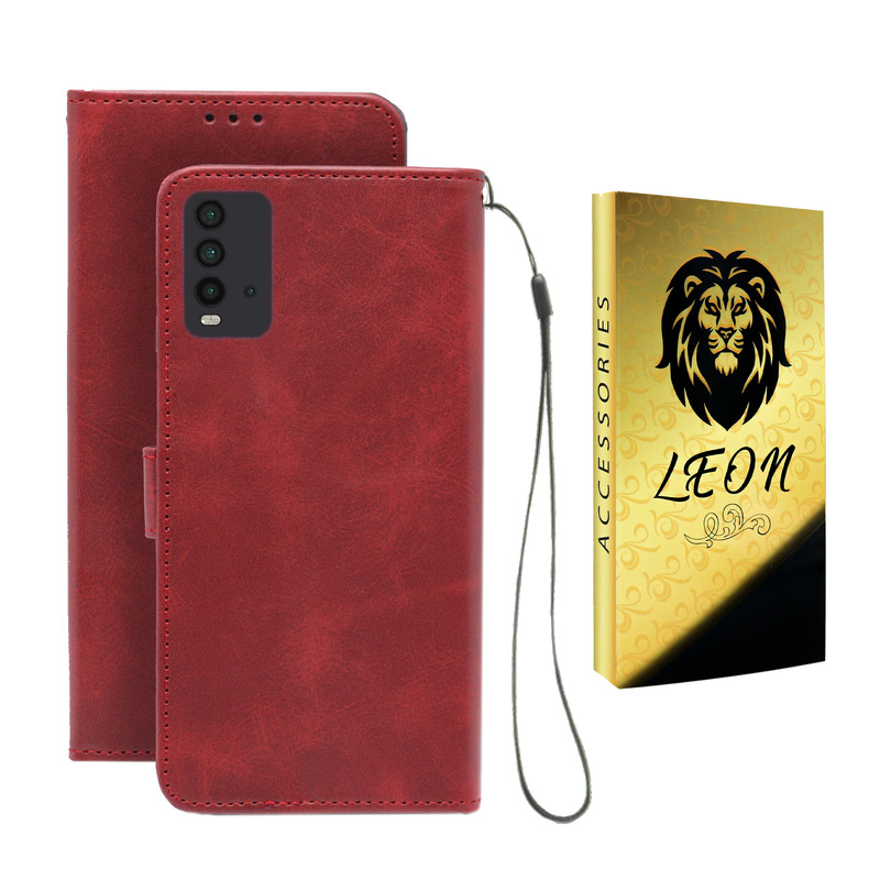 کیف کلاسوری لئون مدل Scusa Oro مناسب برای گوشی موبایل شیائومی Redmi 9T به همراه بند آویز 