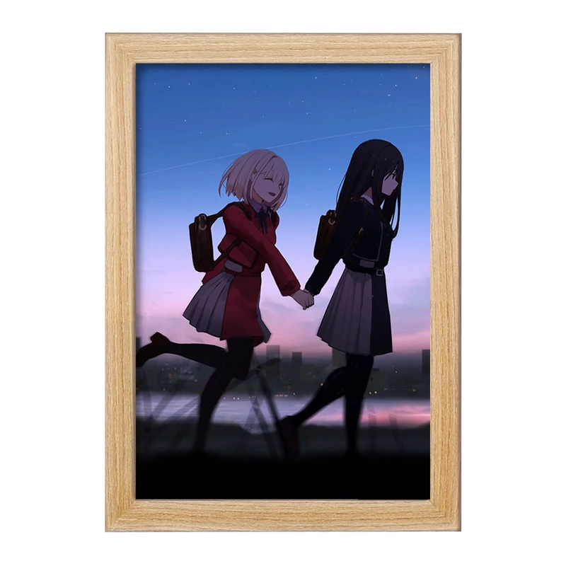 تابلو خندالو مدل تاکینا و چیساتو انیمه لیکوریس ریکویل Lycoris Recoil  کد 23029