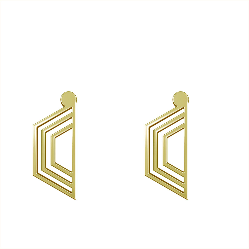 گوشواره طلا 18 عیار زنانه مدوپد مدل هندسی کد GA1-10371