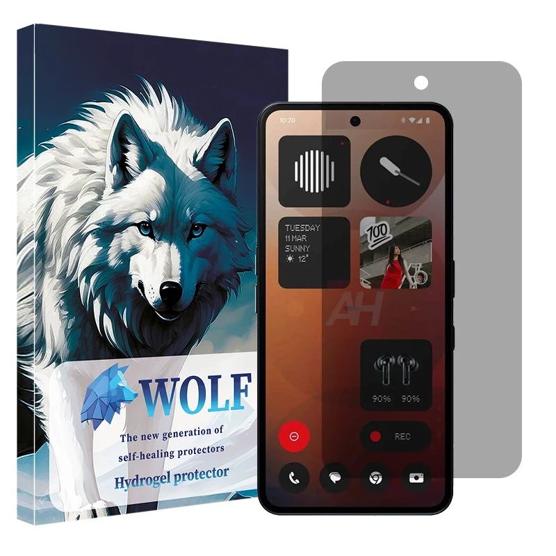 محافظ صفحه نمایش حریم شخصی ولف مدل Tough مناسب برای گوشی موبایل ناتینگ Phone 3a Pro