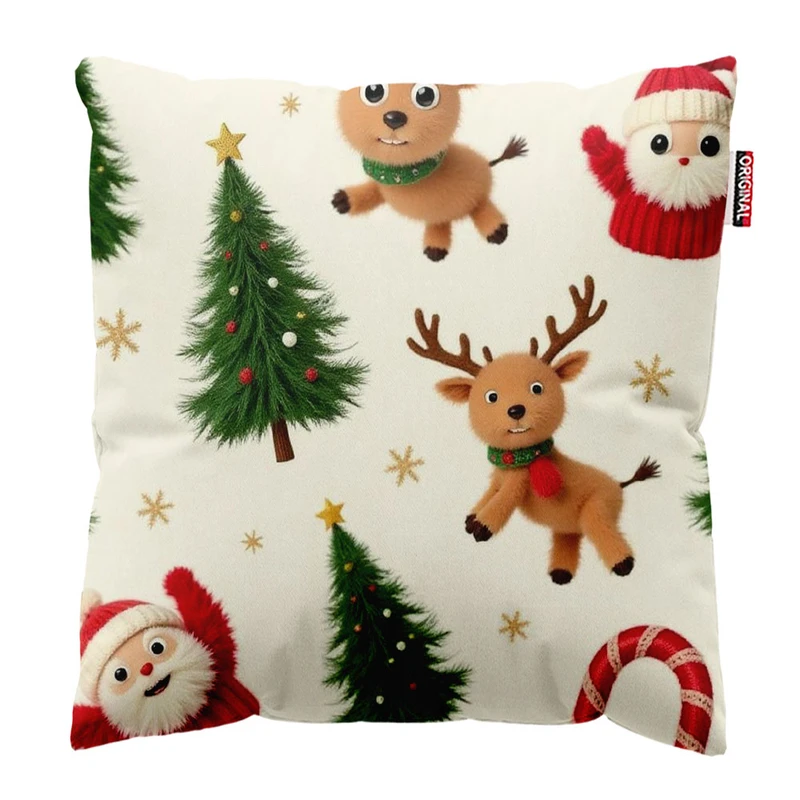 کوسن پاد آفرین طرح بابانوئل کریسمس کد 2620 سایز 30*30 سانتی متر