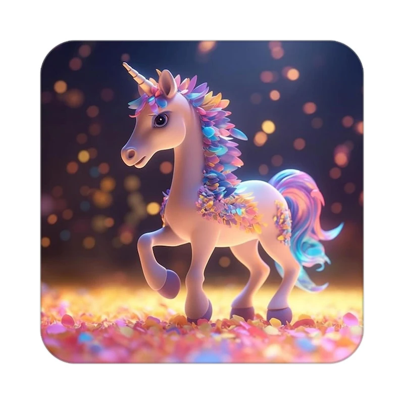 زیر لیوانی کاکتی طرح اسب تک شاخ و یونیکورن مدل mp30094